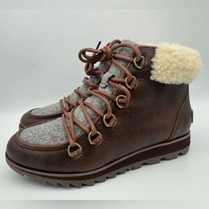 Sorel Women's Harlow Lace Cozy Bootie Burro Size 6 US M